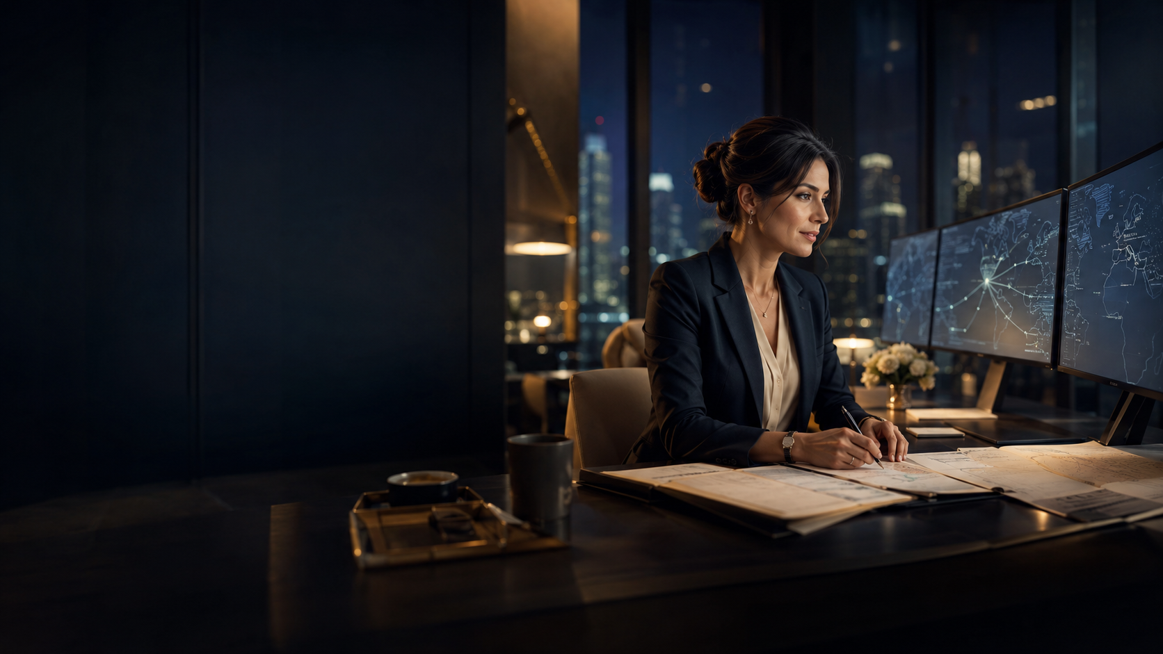 A dedicated travel professional managing an itinerary